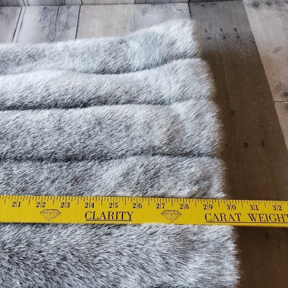 Oversized Fit -Dennis Basso Faux Fur Coat In Grey Full Zip Fully Lined – Size XS - Picture 8 of 8